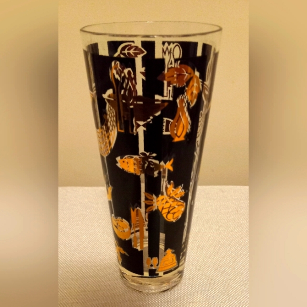 Glastonbury MCM Lotus Bon Apetit Highball Glass